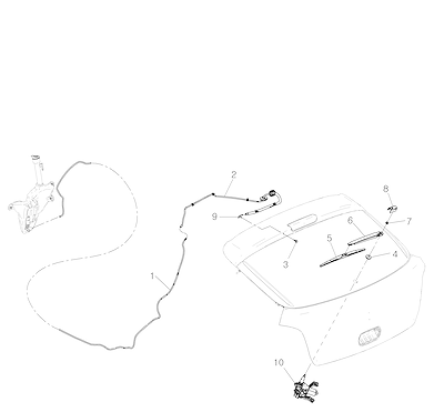 Imagem de Sistema limpador e lavador da janela traseira com motor e acessórios completos