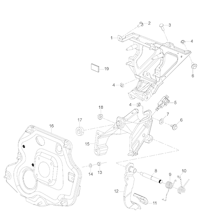 Imagem de Pedal de freio e componentes do sistema de comando e sensor de posição
