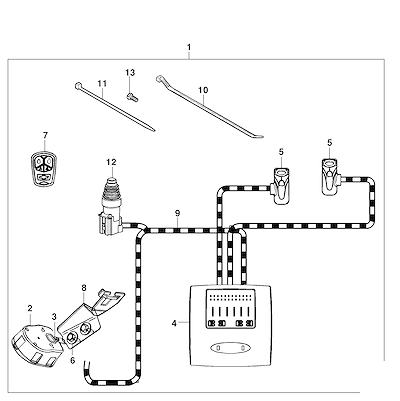 Imagem de Pacote acessórios para sistema alarme antifurto (2010) com fiação e controles