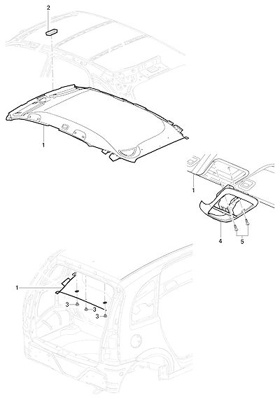 Imagem de Acabamento do teto para Meriva com forro e espaçadores diversos