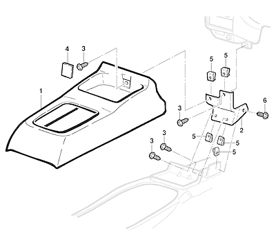 Imagem de Console e peças do assoalho dianteiro (2001–2006)
