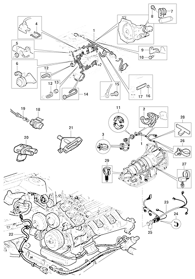 Imagem de Chicotes do motor, transmissão automática e direção hidráulica