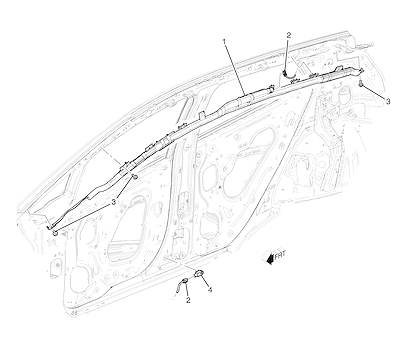 Imagem de Sistema de proteção airbag lateral e teto com sensores e trilhos