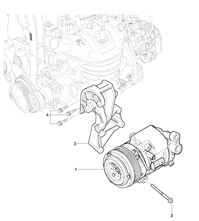 Imagem de Ar-condicionado montagem e suporte do compressor (LKF, LMD, C60)