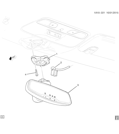 Imagem de Espelho e retrovisor interno (2016–2018) com montagem e suporte completo