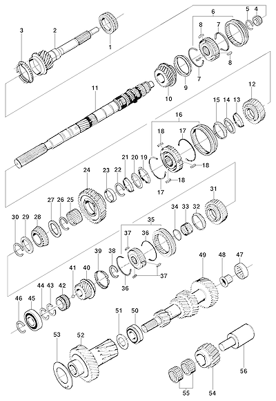 Imagem de Componentes da transmissão para motor LK6, LM3, LN2 e LG1