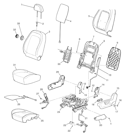 Imagem de Conjunto banco motorista com aquecedor, ajuste lombar, airbag lateral e cintos