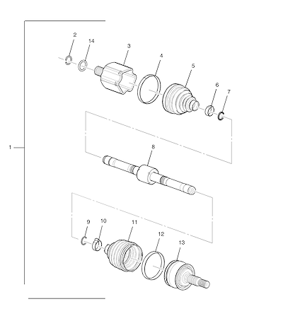 Imagem de Eixo de acionamento e junta homocinética roda dianteira (2017–2021)