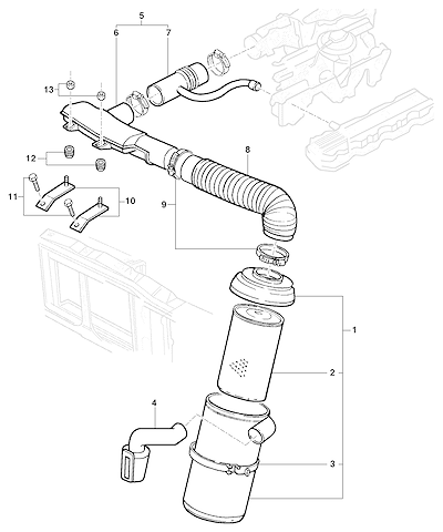 Imagem de Filtro de ar e dutos para motor gasolina LN2 (Ø23,0 mm)