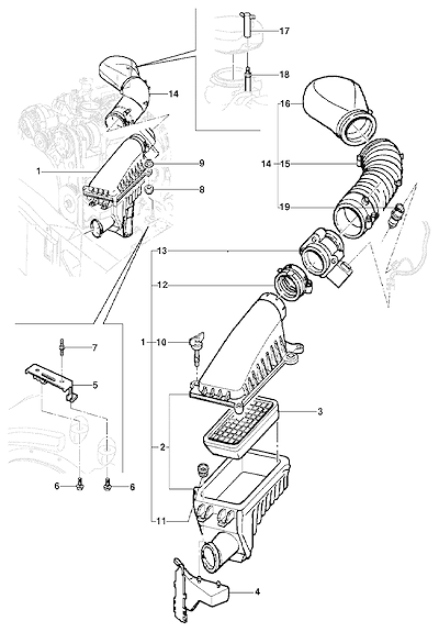 Imagem de Filtro de ar e componentes para motor gasolina L35/LG3/LW9