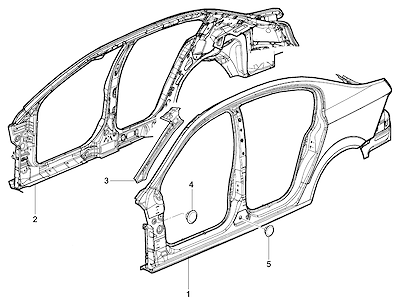 Imagem de Estrutura lateral, interna e traseira (Sedan)