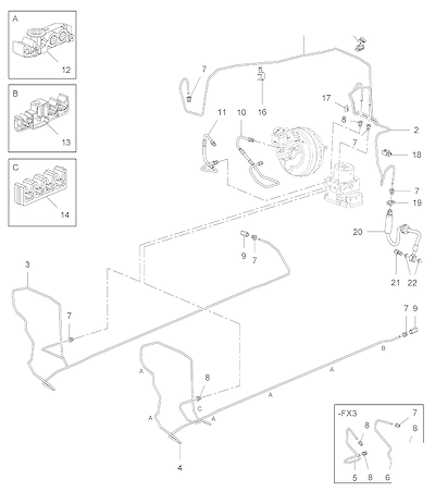 Imagem de Tubulações e componentes do sistema de freio ABS (MH9)