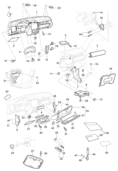 Imagem de Painel de instrumentos (2011–2017) com acessórios e acabamento interno