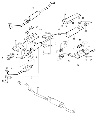Imagem de Sistema de escapamento e silenciadores para motor 8V