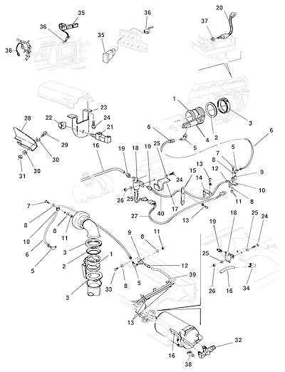 Imagem de Sistema de freio motor com válvulas, atuadores, tubos, mangueiras e acessórios