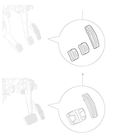 Imagem de Pacote acessórios e cobertura do pedal para transmissão manual e automática
