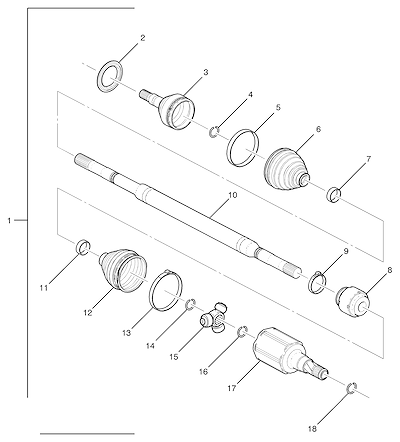 Imagem de Eixo de acionamento e junta homocinética roda dianteira LD