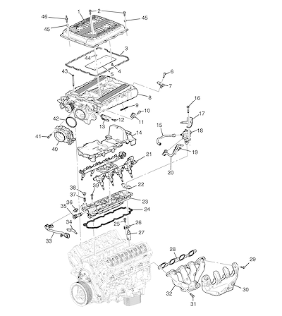 Imagem de Coletor e peças relacionadas do motor 6.2L V8 (LT4/6,2-6)