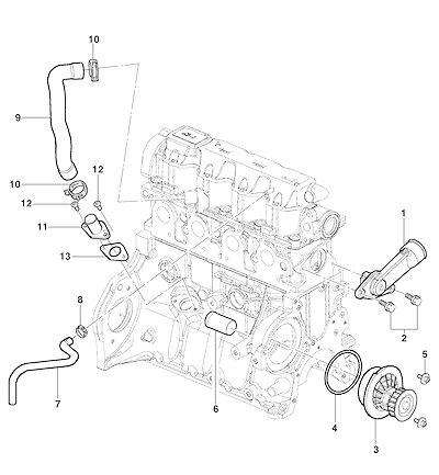 Imagem de Motor 1.8L L4 sistema de arrefecimento e ventilação positiva do cárter
