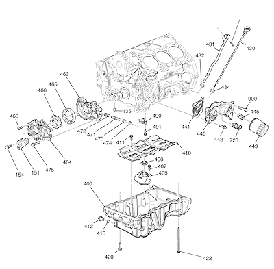 Imagem de Bomba e cárter de óleo motor 3.0L V6 (2012) com peças relacionadas