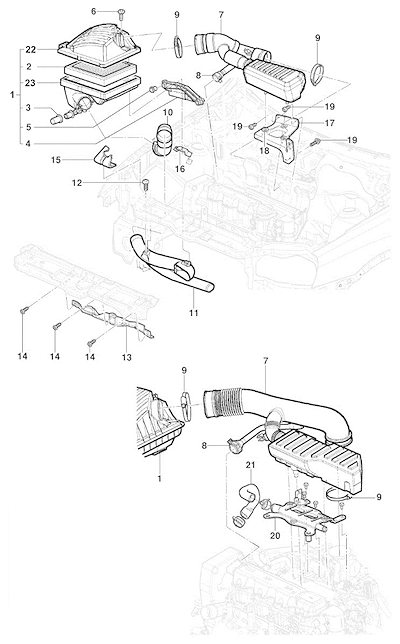 Imagem de Filtro de ar e componentes para motor 1.8 gasolina e álcool 8 válvulas