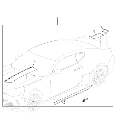 Imagem de Faixas e carroceria com decalques desempenho V6 (2016–2018)
