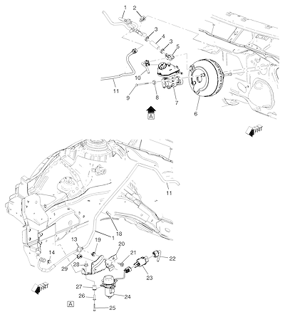 Imagem de Servomotor do freio e cilindro mestre com mangueiras e suportes completos
