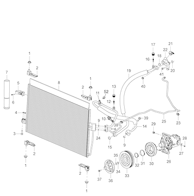 Imagem de Sistema de refrigeração do ar-condicionado com compressor e condensador (LCV)
