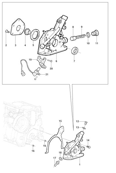 Imagem de Bomba de óleo do motor e componentes associados para lubrificação eficaz