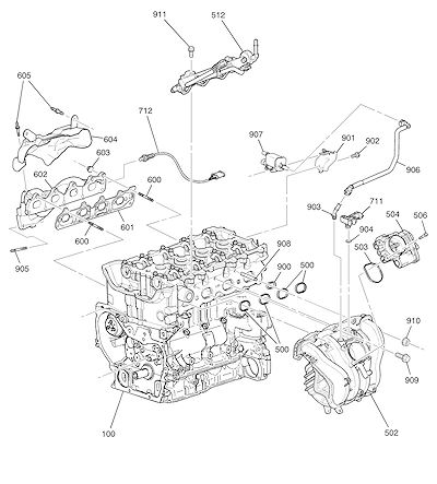 Imagem de Conjunto motor 2.4L L4 coletores e sistema de combustível (LE9/2.4)