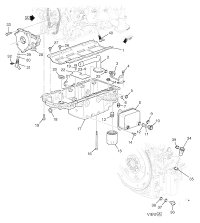 Imagem de Motor 6.2L V8 bomba de óleo, cárter e peças relacionadas (LT1/6,2-7)