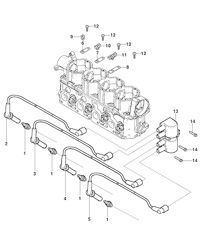 Imagem de Fiação e componentes da vela de ignição para motor gasolina (LMD, LI3)