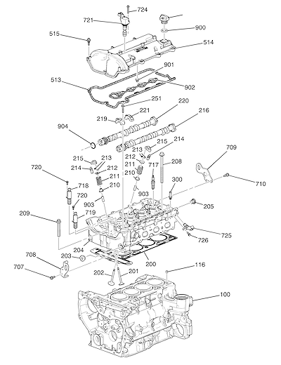 Imagem de Conjunto motor 2.4L L4 cabeçote cilindro e peças internas (LE9/2.4)