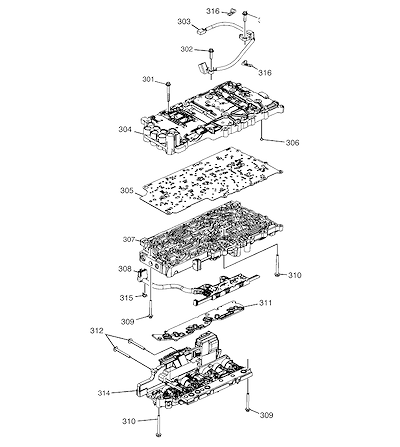 Imagem de Transmissão automática 6L80 conjunto e componentes da válvula de controle