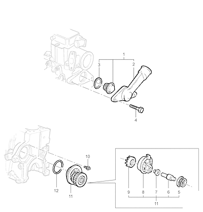 Imagem de Bomba d'água, termostato e peças de arrefecimento motor (1994–2017)