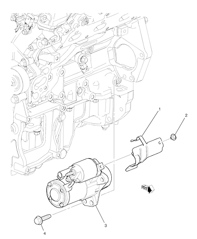 Imagem de Suporte e motor de arranque (LF1/3,0Y) com acessórios básicos