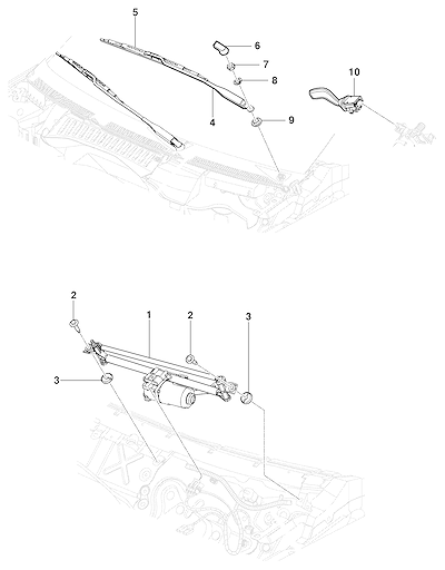 Imagem de Sistema do limpador do para-brisa para sedan, hatch e pick-up