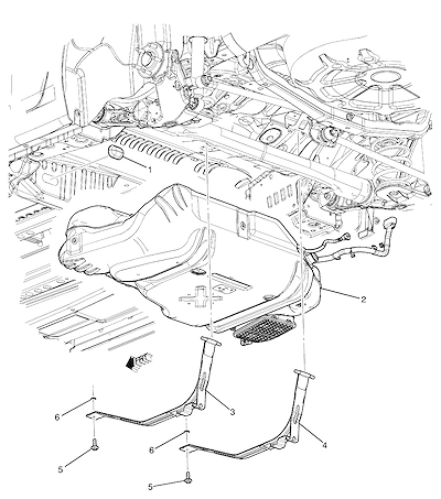 Imagem de Fixação e cintas do tanque de combustível
