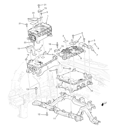 Imagem de Módulos e suportes do sistema de controle e potência do motor de acionamento