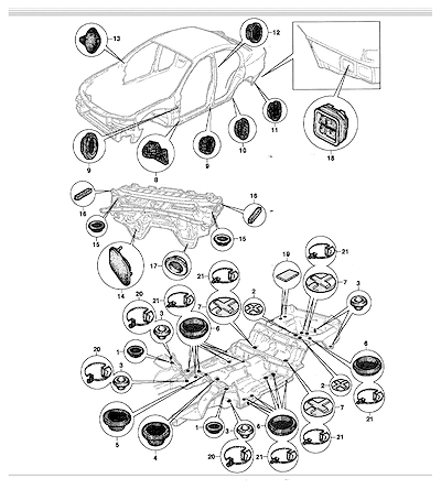 Imagem de Vedadores da carroceria para veículos ano modelo 1999–2006