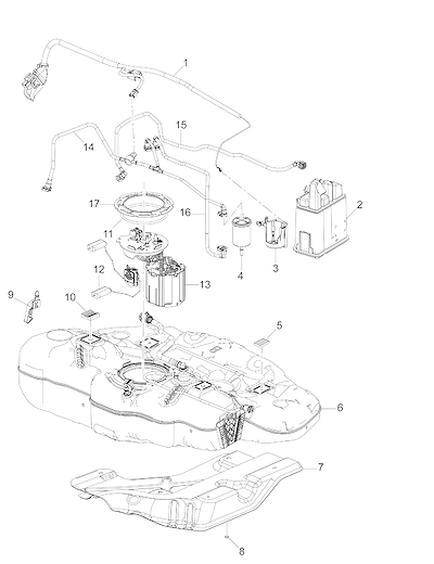 Imagem de Tanque e sistema de combustível com recipiente vapor (2016–2022)