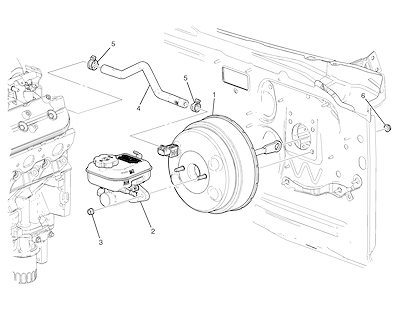 Imagem de Montagem do servomotor e cilindro mestre do freio (L99/6.2J)