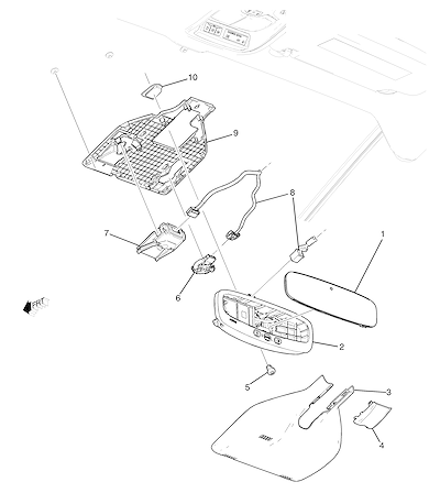 Imagem de Espelho retrovisor interno automático com sensor e câmera (2022–2023)