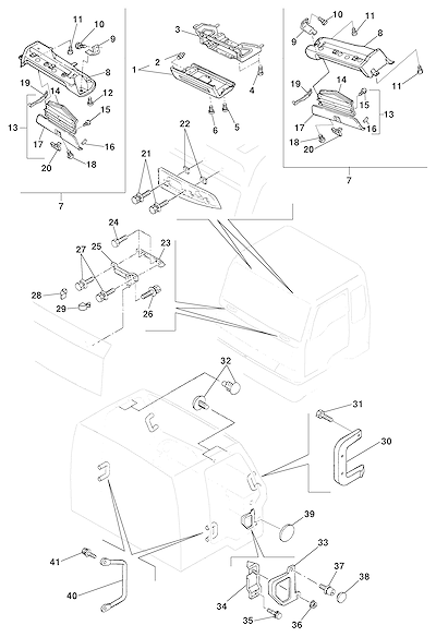 Imagem de Console do teto e alças da cabine modelo 15