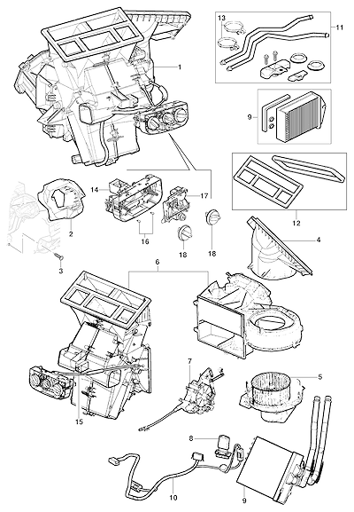 Imagem de Módulo do aquecedor e ventilação para sedan, hatch e pick-up