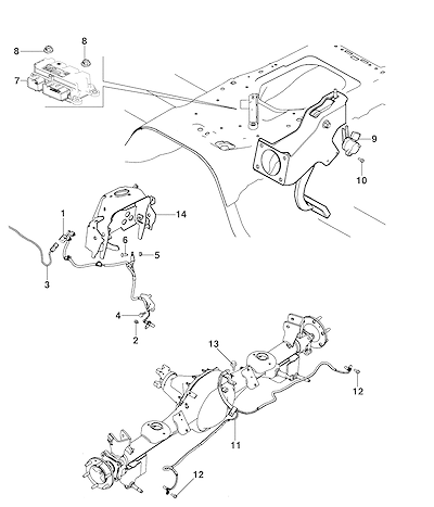 Imagem de Módulo controle do chassi e sensores de velocidade e pedal freio (2017–2024)