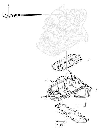 Imagem de Cárter de óleo e peças relacionadas para motor LP8 com vedação e dreno