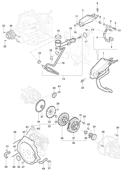 Imagem de Embreagem e componentes do motor LJ6/LLK/L35/LG3/LW9