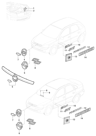Imagem de Emblemas e decalques dianteiro e lateral sedan/hatch