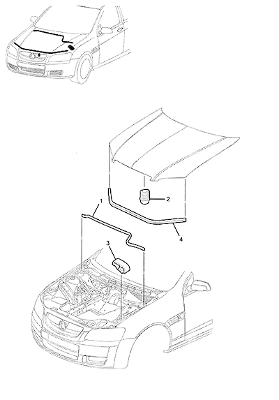 Imagem de Para-choques e vedação do capô motor com batentes e borrachas ajustáveis